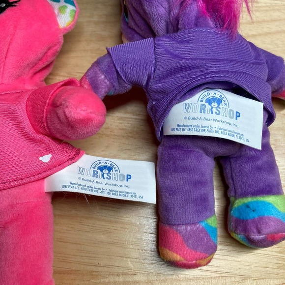 Build a Bear Buddies Lot of 2 Pink Cat and Purple Unicorn. Pre-Owned - Picture 3 of 5